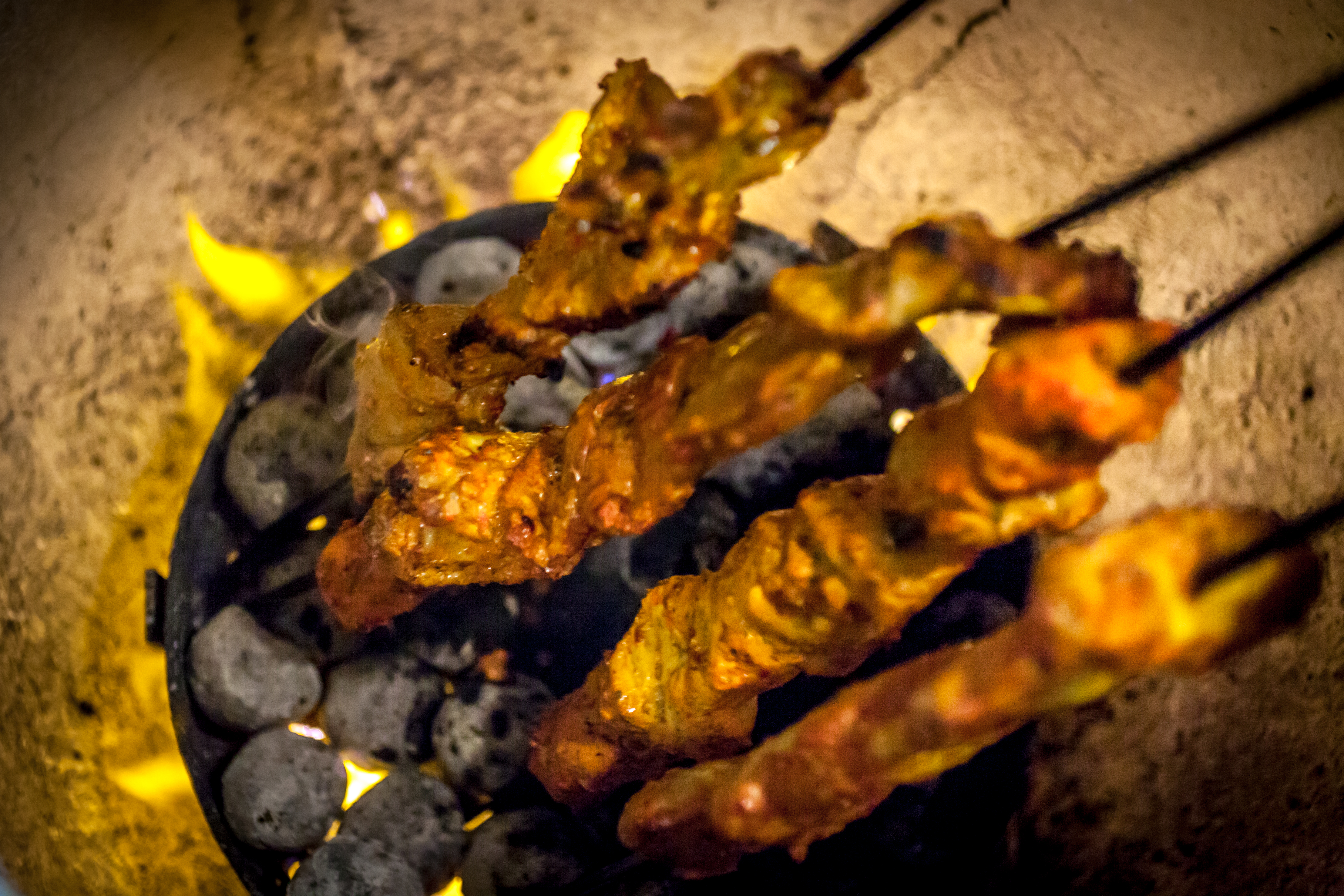 kebab in tandoor oven at imrans restaurant